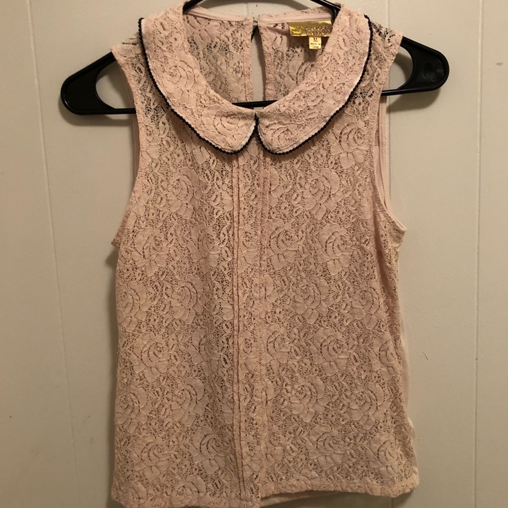 Dressy Lace High Neck Tank Top